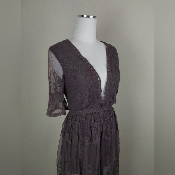 Wishlist Purple Overlay Lace Romper - Picture 6 of 14